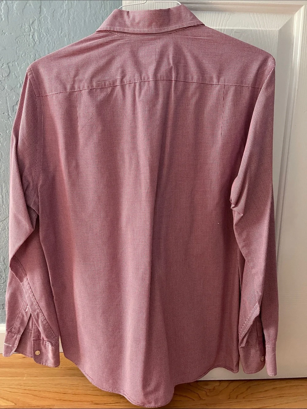 J. Crew Men's Long-Sleeve Button-Up Shirt in Wine Micro-Check